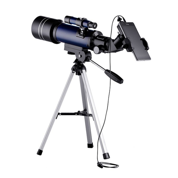 66x70 High Definition High Times Astronomical Telescope with Tripod & Phone Fixing Clip & Moon Filter(Dark Blue) - Eurekaonline