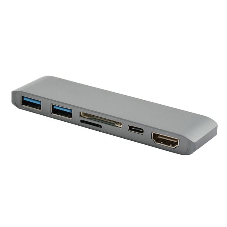 WS-15 6 in 1 Type-C to HDMI + USB 3.0 x 2 + SD + TF + PD HUB Converter - Eurekaonline
