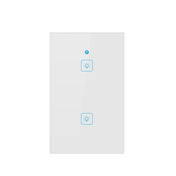 WS-US-02 EWeLink APP & Touch Control 2A 2 Gangs Tempered Glass Panel Smart Wall Switch, AC 90V-250V, US Plug - Eurekaonline