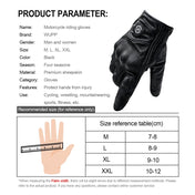 WUPP CS-1047A Motorcycle Racing Cycling Windproof Leather Full Finger Gloves, Size:M(Black) - Eurekaonline