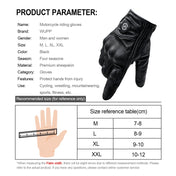 WUPP CS-1047A Motorcycle Racing Cycling Windproof Leather Full Finger Gloves, Size:XL(Black) - Eurekaonline