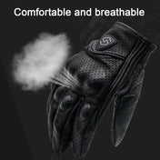 WUPP CS-1048A Motorcycle Racing Cycling Windproof Breathable Leather Full Finger Gloves with Holes, Size:XL(Black) - Eurekaonline