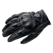 WUPP CS-1048A Motorcycle Racing Cycling Windproof Breathable Leather Full Finger Gloves with Holes, Size:XL(Black) - Eurekaonline