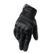 WUPP CS-1049A Outdoor Motorcycle Cycling Breathable Leather Full Finger Gloves with Holes, Size:L(Black) - Eurekaonline