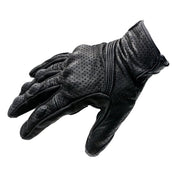 WUPP CS-1049A Outdoor Motorcycle Cycling Breathable Leather Full Finger Gloves with Holes, Size:M(Black) - Eurekaonline