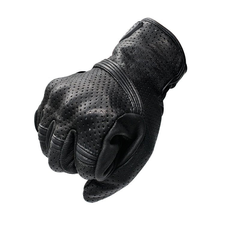 WUPP CS-1049A Outdoor Motorcycle Cycling Breathable Leather Full Finger Gloves with Holes, Size:M(Black) - Eurekaonline