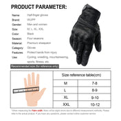 WUPP CS-1049A Outdoor Motorcycle Cycling Breathable Leather Full Finger Gloves with Holes, Size:XXL(Black) - Eurekaonline
