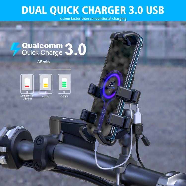 WUPP CS-1186B1 Motorcycle SAE Single USB Port Fast Charging Charger - Eurekaonline