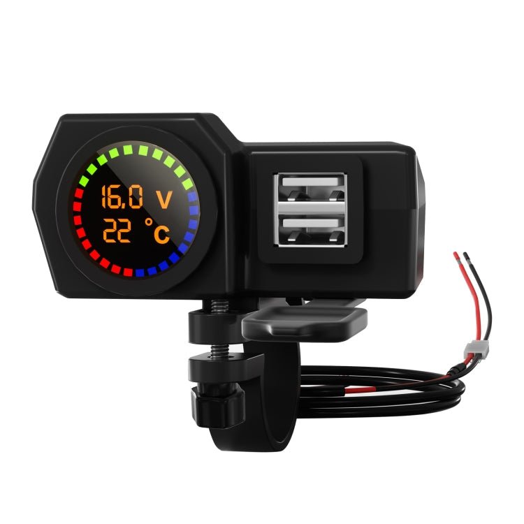 WUPP CS-1747A1 Motorcycle Voltage Temperature Digital Display Double USB Phone Charger - Eurekaonline