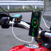 WUPP ZH-1422A3 DC12-24V Motorcycle Square Dual USB Fast Charging Charger with Switch + Voltmeter + Integrated SAE Socket + 1.4m OT Terminal Cable - Eurekaonline