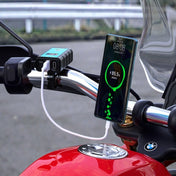 WUPP ZH-1422B1 DC12-24V Motorcycle Square Single USB + PD Fast Charging Charger with Switch + Voltmeter + Integrated SAE Socket - Eurekaonline