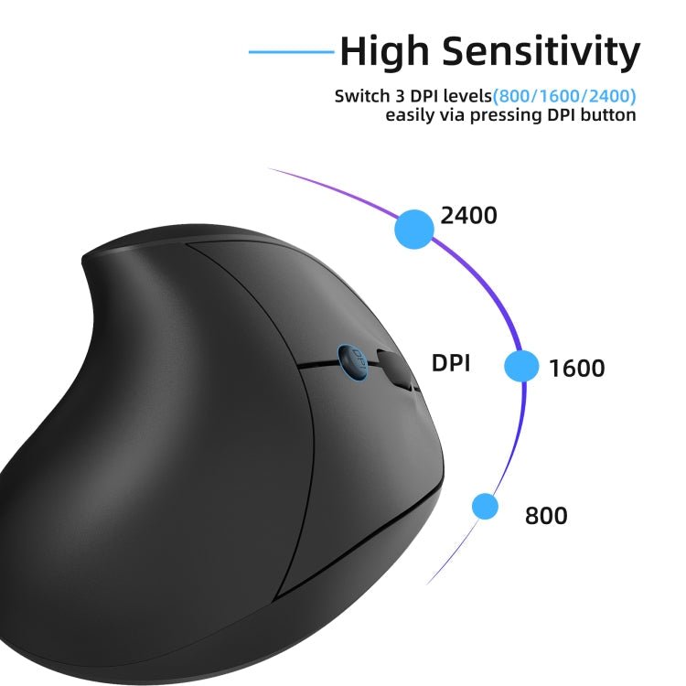 X10 2.4G Wireless Rechargeable Vertical Ergonomic Gaming Mouse(Black) - Eurekaonline