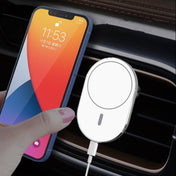 X19 Magsafe Car Air Outlet Vent Mount Clamp Holder 15W Fast Charging Qi Magnetic Wireless Charger(White) - Eurekaonline