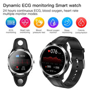 X3 1.3 inch TFT Color Screen Chest Belt Smart Watch, Support ECG/Heart Rate Monitoring, Style:Blue Silicone Watch Band(Black) - Eurekaonline