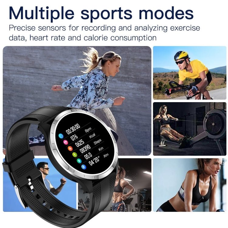 X3 1.3 inch TFT Color Screen Chest Belt Smart Watch, Support ECG/Heart Rate Monitoring, Style:Blue Silicone Watch Band(Black) - Eurekaonline