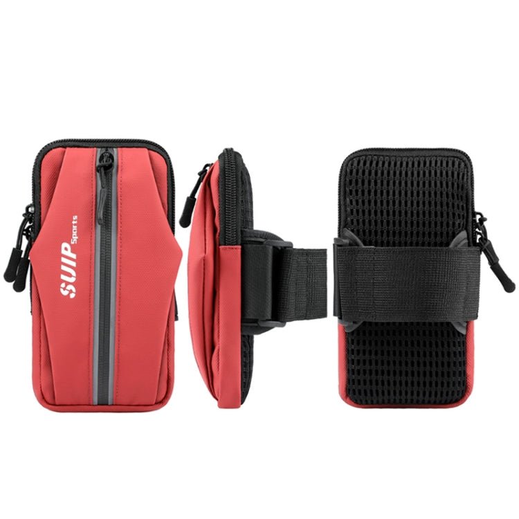 x3028 Outdoor Fitness Running Mobile Phone Arm Bag Waterproof Wrist Bag(Red) - Eurekaonline