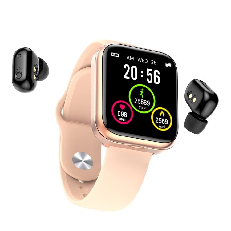 X8 1.69 inch HD Color Screen Bluetooth Earphone Smart Bracelet, Support Sleep Monitoring / Blood Pressure Monitoring / Heart Rate Monitoring(Rose Gold) - Eurekaonline