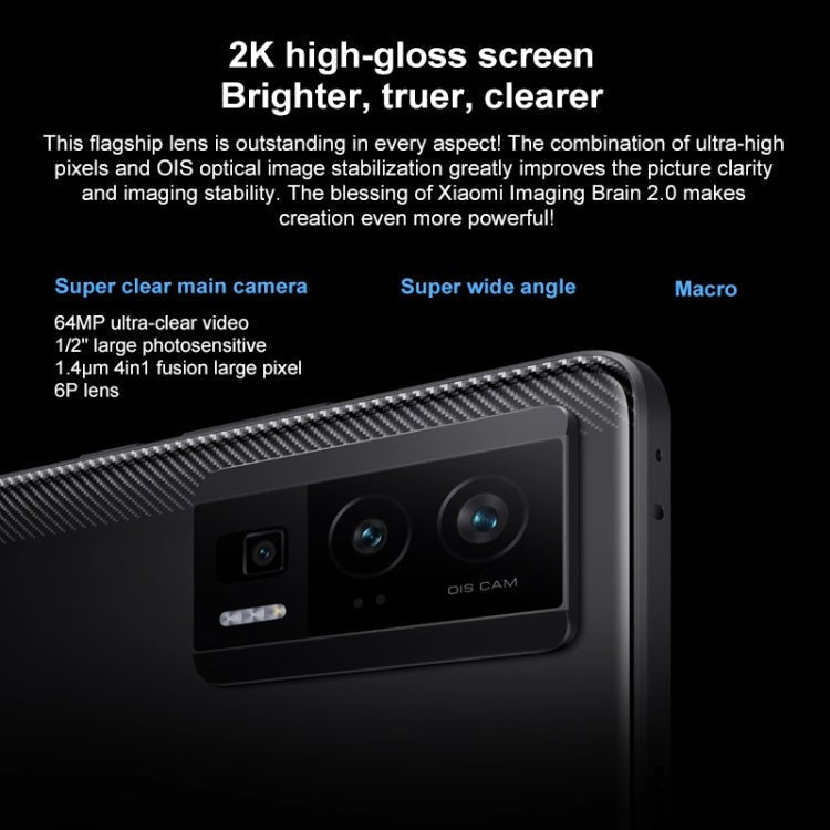 Xiaomi Redmi K60 5G, 64MP Camera, 8GB+256GB, Triple Back Cameras, Screen Fingerprint Identification, 5500mAh Battery, 6.67 inch MIUI 14 Snapdragon 8+ Gen1 Octa Core 4nm up to 3.0GHz, Network: 5G, Dual SIM, NFC, Heart Rate(White) - Eurekaonline