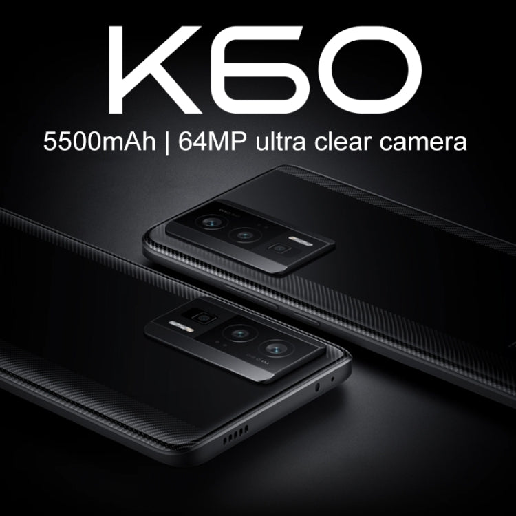 Xiaomi Redmi K60 5G, 64MP Camera, 8GB+256GB, Triple Back Cameras, Screen Fingerprint Identification, 5500mAh Battery, 6.67 inch MIUI 14 Snapdragon 8+ Gen1 Octa Core 4nm up to 3.0GHz, Network: 5G, Dual SIM, NFC, Heart Rate(White) - Eurekaonline