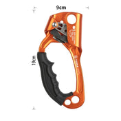 XINDA TP-8606 Outdoor Rock Climbing Aerial Work Anti-fall Handheld Rope Gripper for 8-12mm Diameter Rope left(Orange) - Eurekaonline