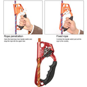 XINDA TP-8606 Outdoor Rock Climbing Aerial Work Anti-fall Handheld Rope Gripper for 8-12mm Diameter Rope Right(Orange) - Eurekaonline