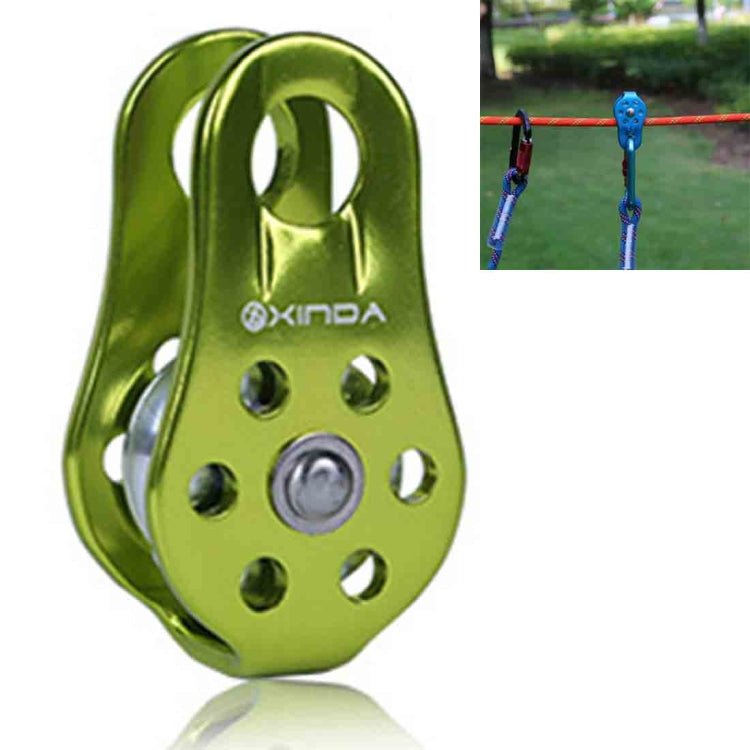 XINDA XD-8610 Single Fixed Pulley Mountaineering Rope Climbing Rappelling Survival Equipment(Green) - Eurekaonline
