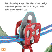 XINDA XD-8613 Outdoor Rock Climbing Jungle Rope Overhead Crossing Side Plate Double Pulley(Red) - Eurekaonline