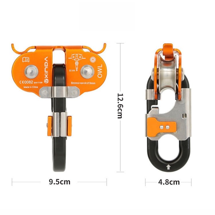 XINDA XD-Q9751 Outdoor Jungle Rope Overhead Crossing Tandem Double Pulley(Orange) - Eurekaonline