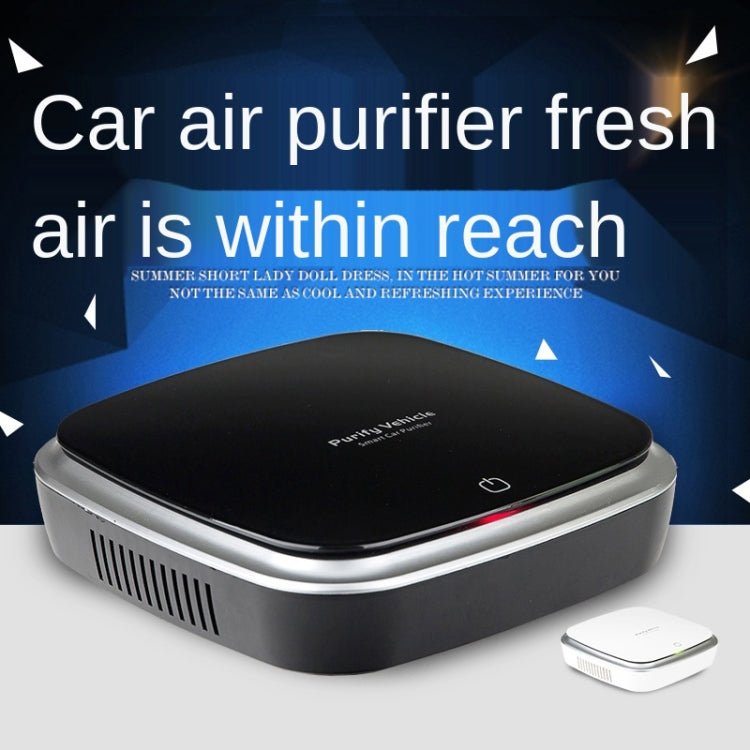 XJ-005 Car Solar Energy Negative Ion Smart USB Air Purifier (White) - Eurekaonline