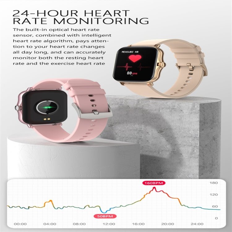 Y20 1.69 inch Color Screen Smart Watch IP67 Waterproof,Support Heart Rate Monitoring/Blood Pressure Monitoring/Blood Oxygen Monitoring/Sleep Monitoring(Gold) - Eurekaonline