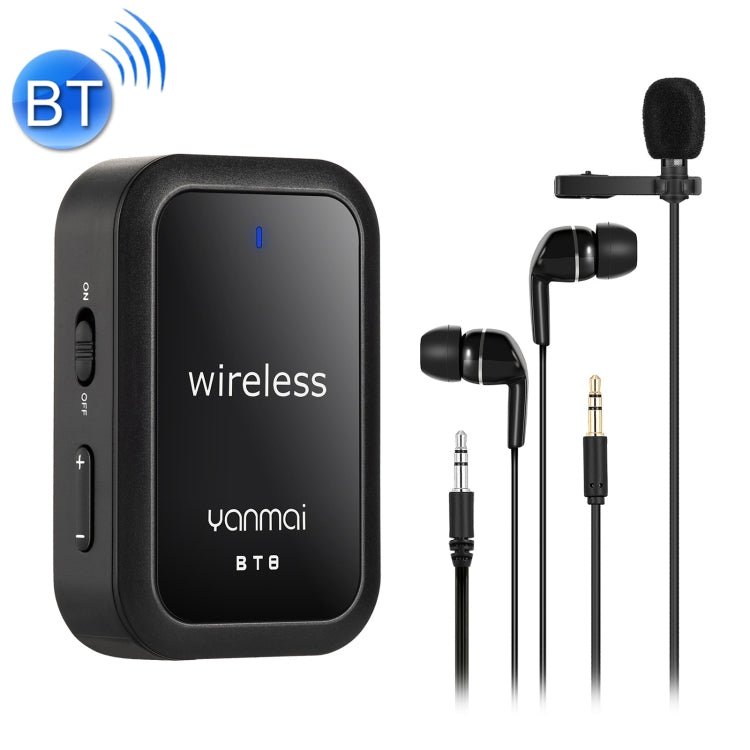 Yanmai BT8 Bluetooth Wireless Microphone (Black) - Eurekaonline