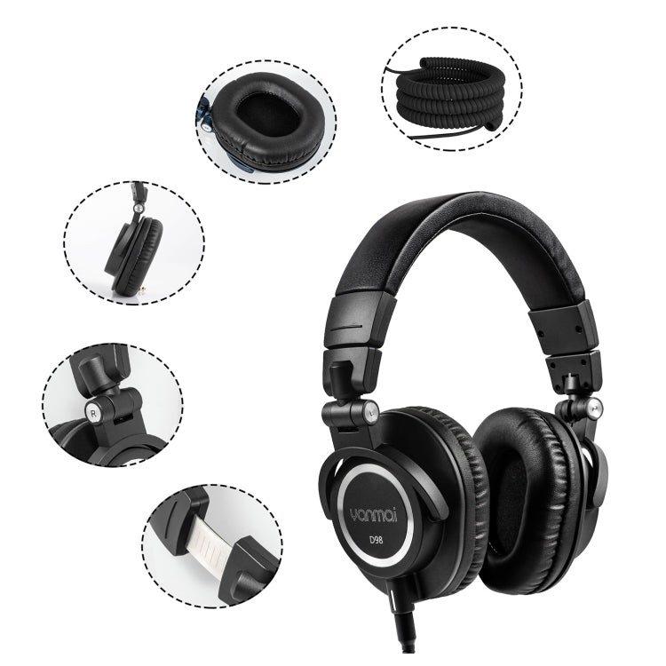 Yanmai D98 Professional Recording Monitor Headphone (Black) - Eurekaonline