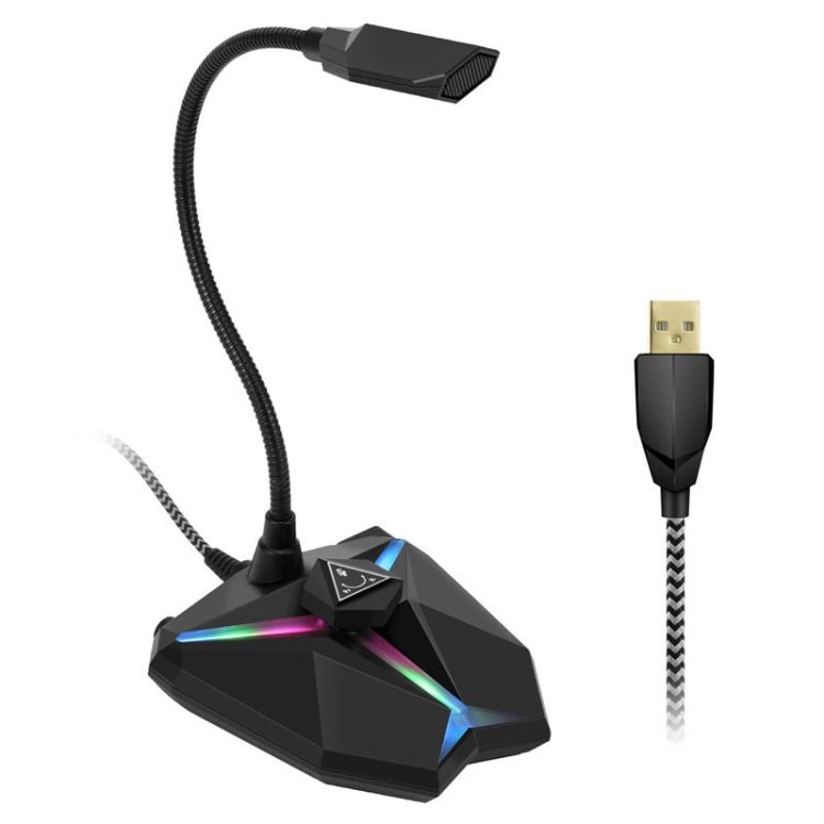 Yanmai G35 Adjustable Angle Omnidirectional Capacitive Gaming Microphone with RGB Colorful Lighting & Pluggable USB Cable, Cable Length: 1.35m - Eurekaonline