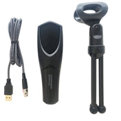 Yanmai Q3 USB 2.0 Game Studio Condenser Sound Recording Microphone with Holder, Compatible with PC and Mac for Live Broadcast Show, KTV, etc.(Black) - Eurekaonline