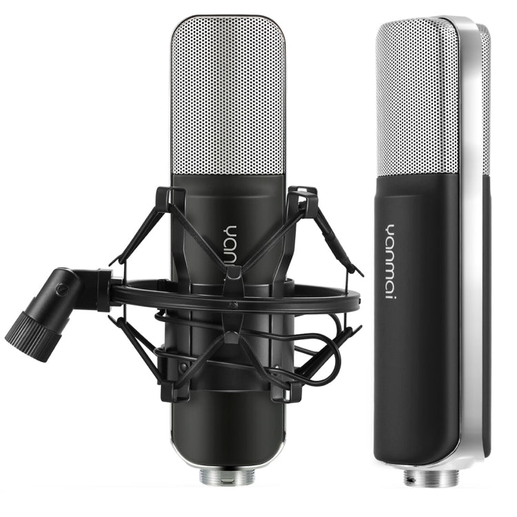 Yanmai Q8 Professional Game Condenser Sound Recording Microphone with Holder, Compatible with PC and Mac for Live Broadcast Show, KTV, etc.(Black) - Eurekaonline