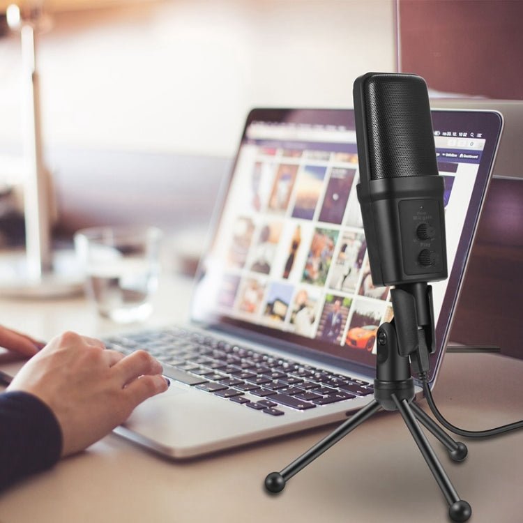 Yanmai SF-970 Professional Condenser Sound Recording Microphone with Tripod Holder & USB Cable , Cable Length: 1.8m(Black) - Eurekaonline