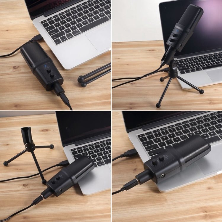 Yanmai SF-970 Professional Condenser Sound Recording Microphone with Tripod Holder & USB Cable , Cable Length: 1.8m(Black) - Eurekaonline