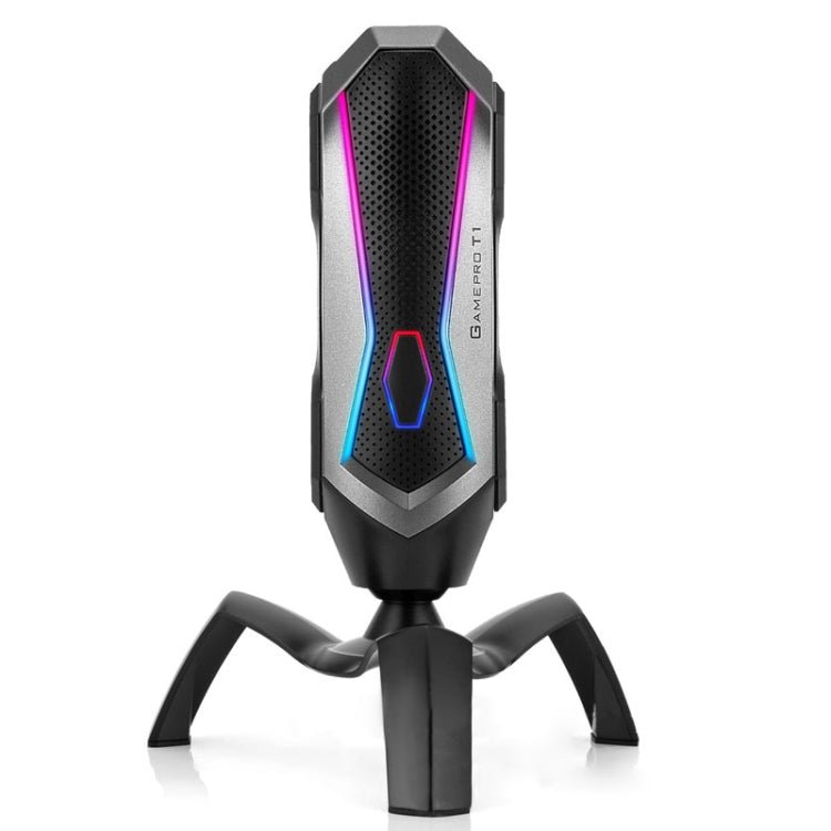 Yanmai T1 360-degree Free Rotation Cardioid Pointing Condenser Gaming Microphone with RGB Colorful Lighting & Pluggable USB-C / Type-C Cable, Cable Length: 1.7m - Eurekaonline
