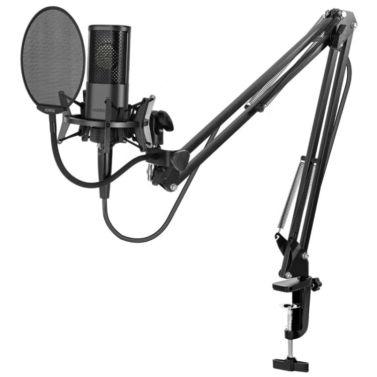 Yanmai X2 Active Noise Reduction Cardioid Pointing Capacitive Recording Microphone Set with Blowout Net & Cantilever Bracket & 1.7m 3.5mm Interface Cable - Eurekaonline