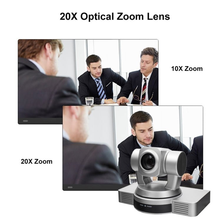 YANS YS-H820UH 1080P HD 20X Zoom Lens Video Conference Camera with Remote Control, USB2.0/HDMI Outoput, US Plug (Silver) - Eurekaonline