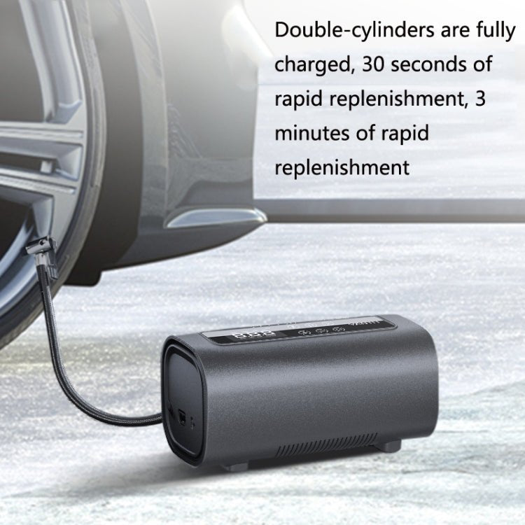 YANTU A22 Car Dual-Cylinder Car Wireless Smart Digital Display Portable Tire Air Pump, Specification: Wired Black - Eurekaonline