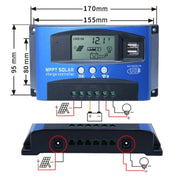 YCX-003 30-100A Solar Charging Controller with LED Screen & Dual USB Port Smart MPPT Charger, Model: 12/24/36/48/60V Wifi 100A - Eurekaonline