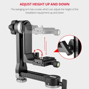 YELANGU A171 YLG0401E-C 360 Degree Rotation Horizontal Cantilever Gimbal Tripod Head for Home DV and SLR Cameras (Black) - Eurekaonline