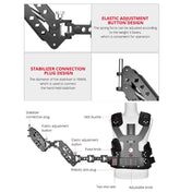 YELANGU B200-C1 Dual Shock-absorbing Arm Stabilizer Vest Camera Support System for DSLR & DV Digital Video Cameras (Black) - Eurekaonline