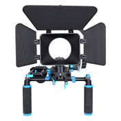 YELANGU D206 C-Type Handle Camera Shoulder Rigs Mount Kit with Matte Box & Follow Focus(Blue) - Eurekaonline