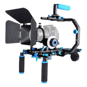 YELANGU D206 C-Type Handle Camera Shoulder Rigs Mount Kit with Matte Box & Follow Focus(Blue) - Eurekaonline