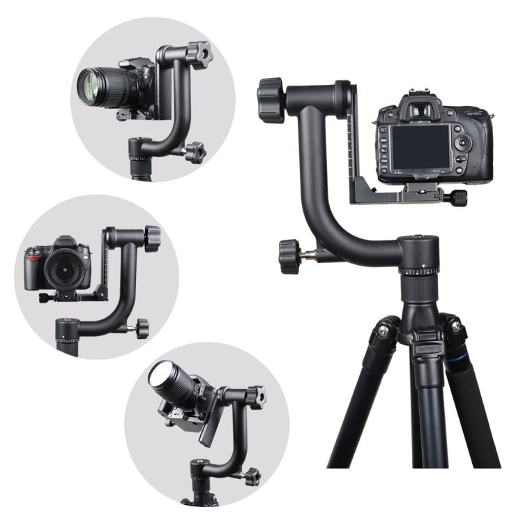 YELANGU Horizontal 360 Degree Gimbal Tripod Head for Home DV and SLR Cameras(Black) - Eurekaonline