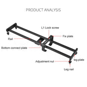 YELANGU L50E 60cm Splicing Camera Slider Dolly Rail + L5i Dolly Car - Eurekaonline