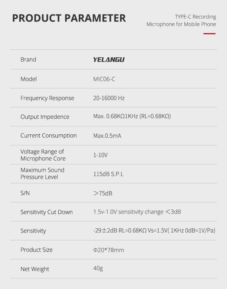 YELANGU MIC06-C Type-C Interface Portable Live Broadcast Interview Mobile Phone Recording Microphone - Eurekaonline