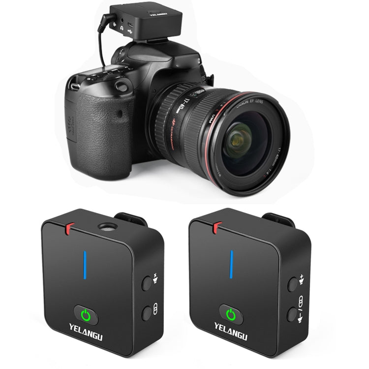 YELANGU MX5 2.4G Live Broadcast Interview Wireless Recording Camera Microphone, 1 Receiver to 1 Transmitter - Eurekaonline